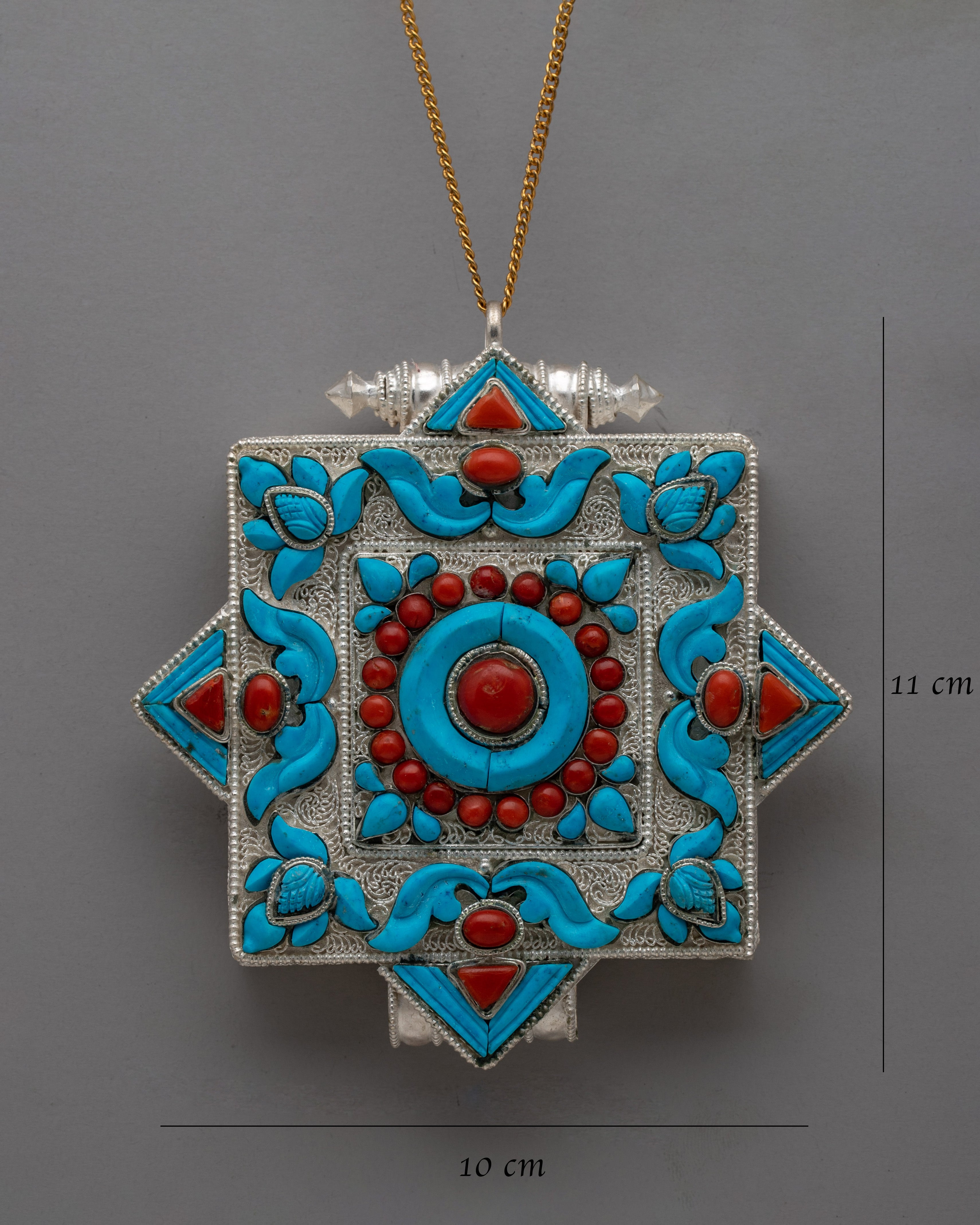 Decorative Tibetan Ghau Box with Intricate Detailing |  Ideal for Spiritual Keepsakes