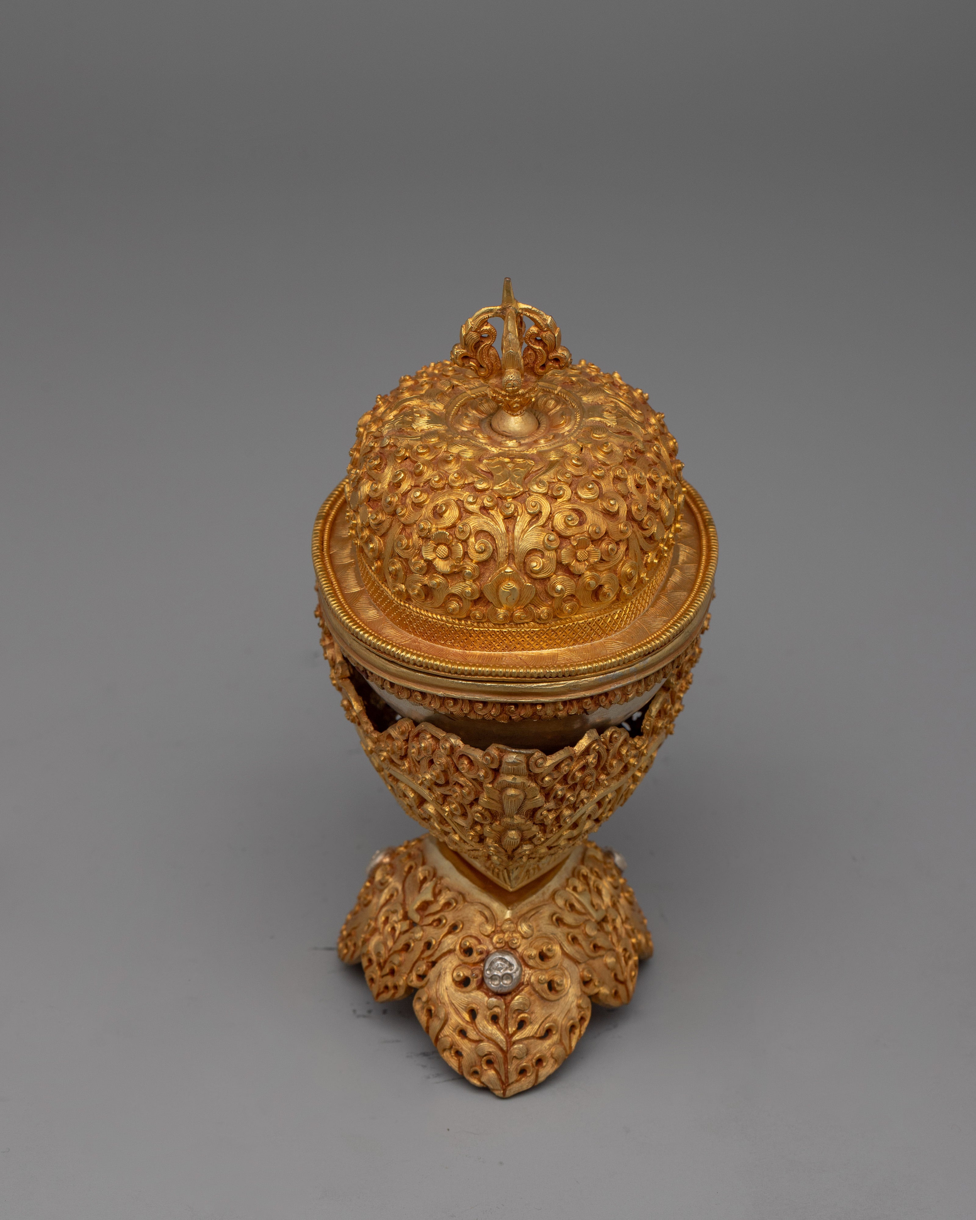 Tibetan Kapala Skull | Copper Body with Mercury Gold Plating