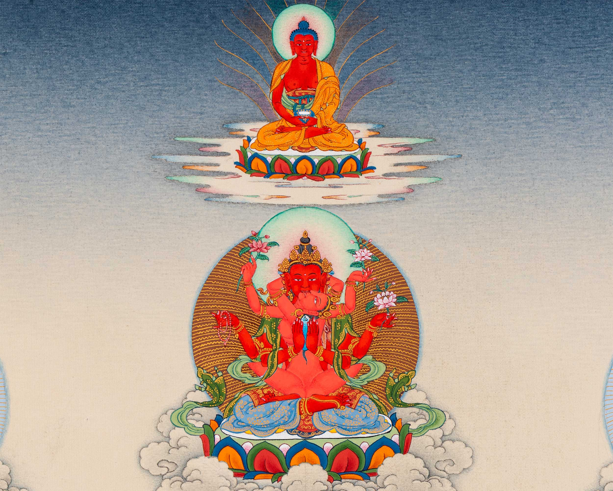 Gyalwa Gyasto Mandala | Chenresig with Vajravarahi Thangka
