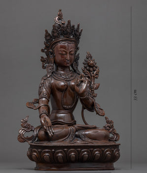 White Tara Goddess Sculpture | Traditional Tibetan Art
