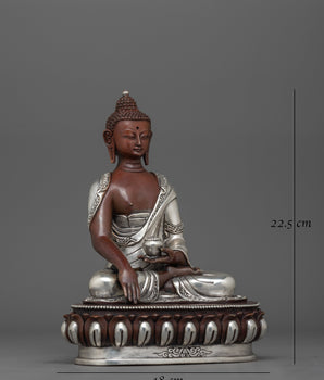 silver-plated-shakyamuni-buddha-figurine