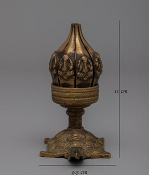 Brass Lotus Lamp |  Handcrafted Spiritual Decor for Tranquility and Sacred Rituals