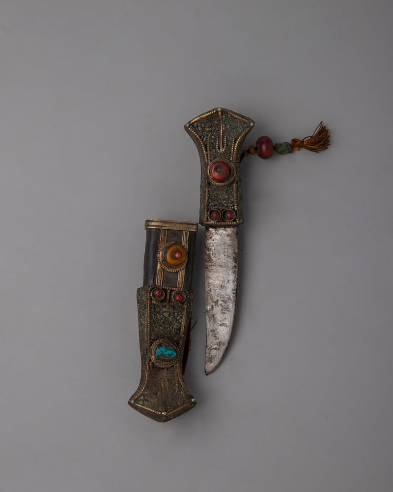 Tibetan Buddhist Design Knife |  Ancient Design with Cultural Symbolism