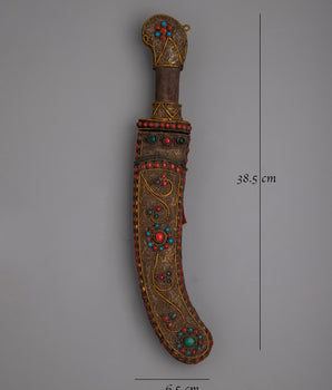Buddhist White Metal Knife | Tibetan Ritual Dagger for Spiritual Practices