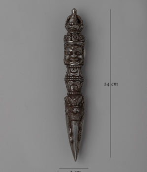 Tibetan Ritual Phurba | Sacred Ritual Dagger with Vajra and Wrathful Deity Figurine