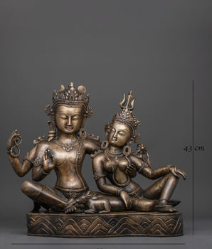 Lord Shiv and Parvati Statue | Spiritual Couple Sculpture for Home, Temple, or Meditation Space