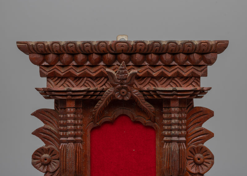 Newari Wooden Window Photo Frame | Handcrafted Traditional Nepali Design