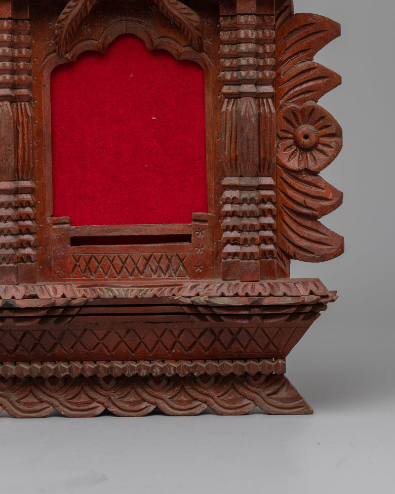 Newari Wooden Window Photo Frame | Handcrafted Traditional Nepali Design