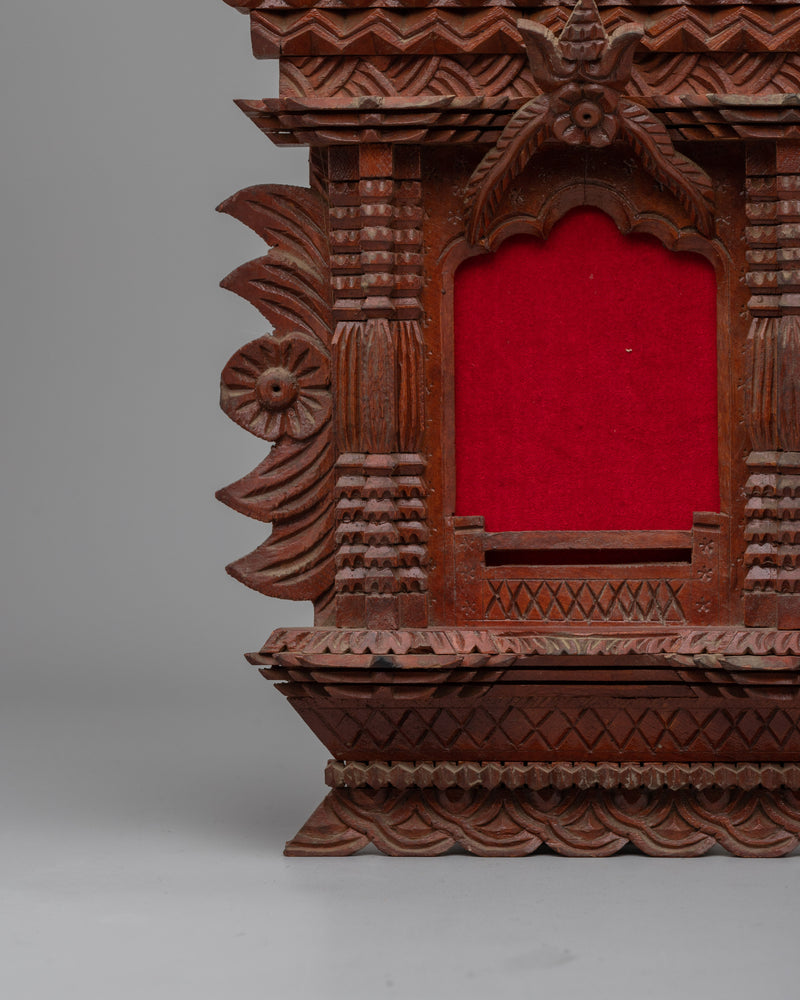 Newari Wooden Window Photo Frame | Handcrafted Traditional Nepali Design