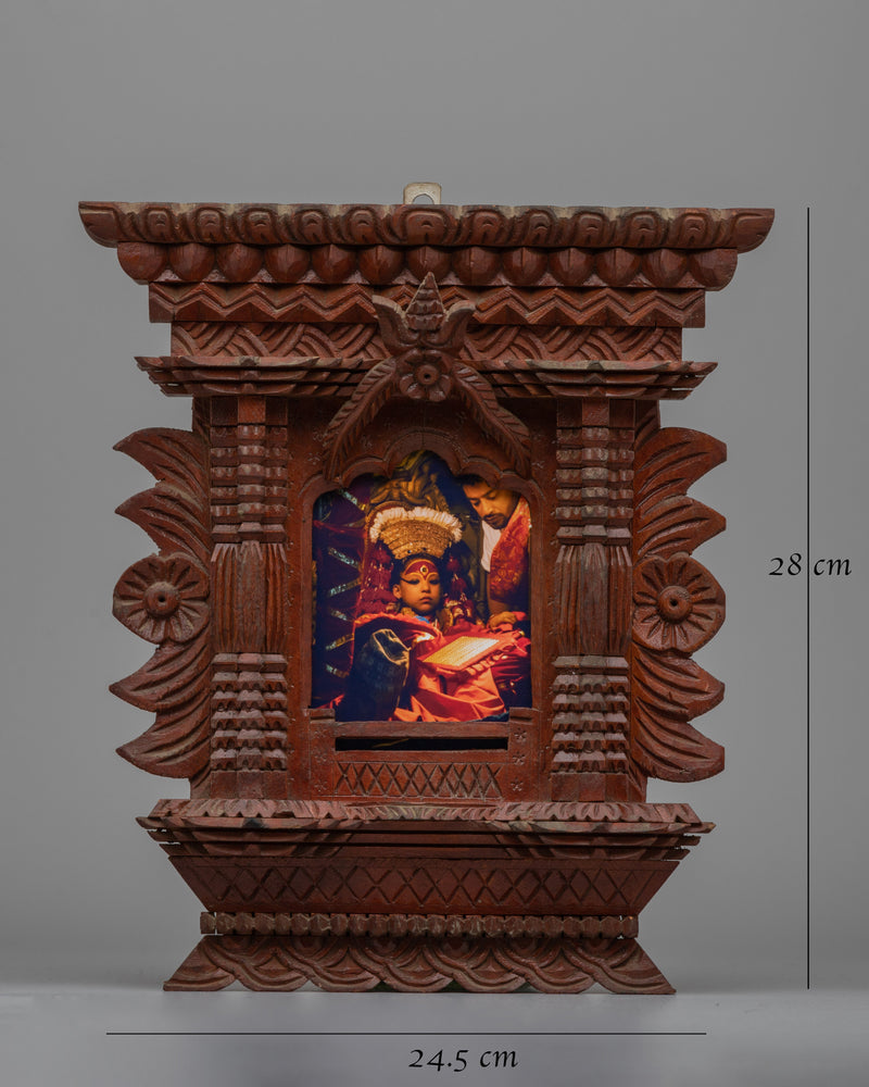 Newari Wooden Window Photo Frame | Handcrafted Traditional Nepali Design