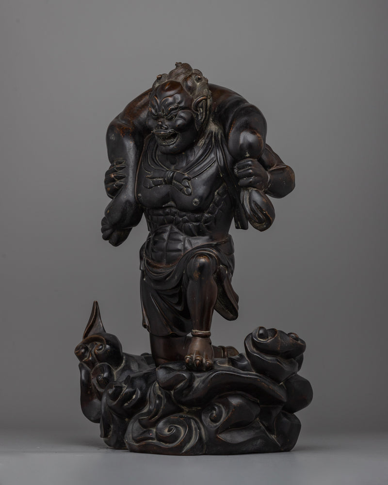 Fujin Japanese Wind God Statue | Traditional Shinto Deity Sculpture