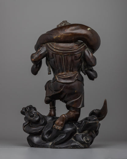 Fujin Japanese Wind God Statue | Traditional Shinto Deity Sculpture