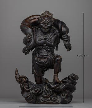 Fujin Japanese Wind God Statue | Traditional Shinto Deity Sculpture