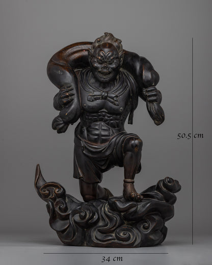 Fujin Japanese Wind God Statue | Traditional Shinto Deity Sculpture