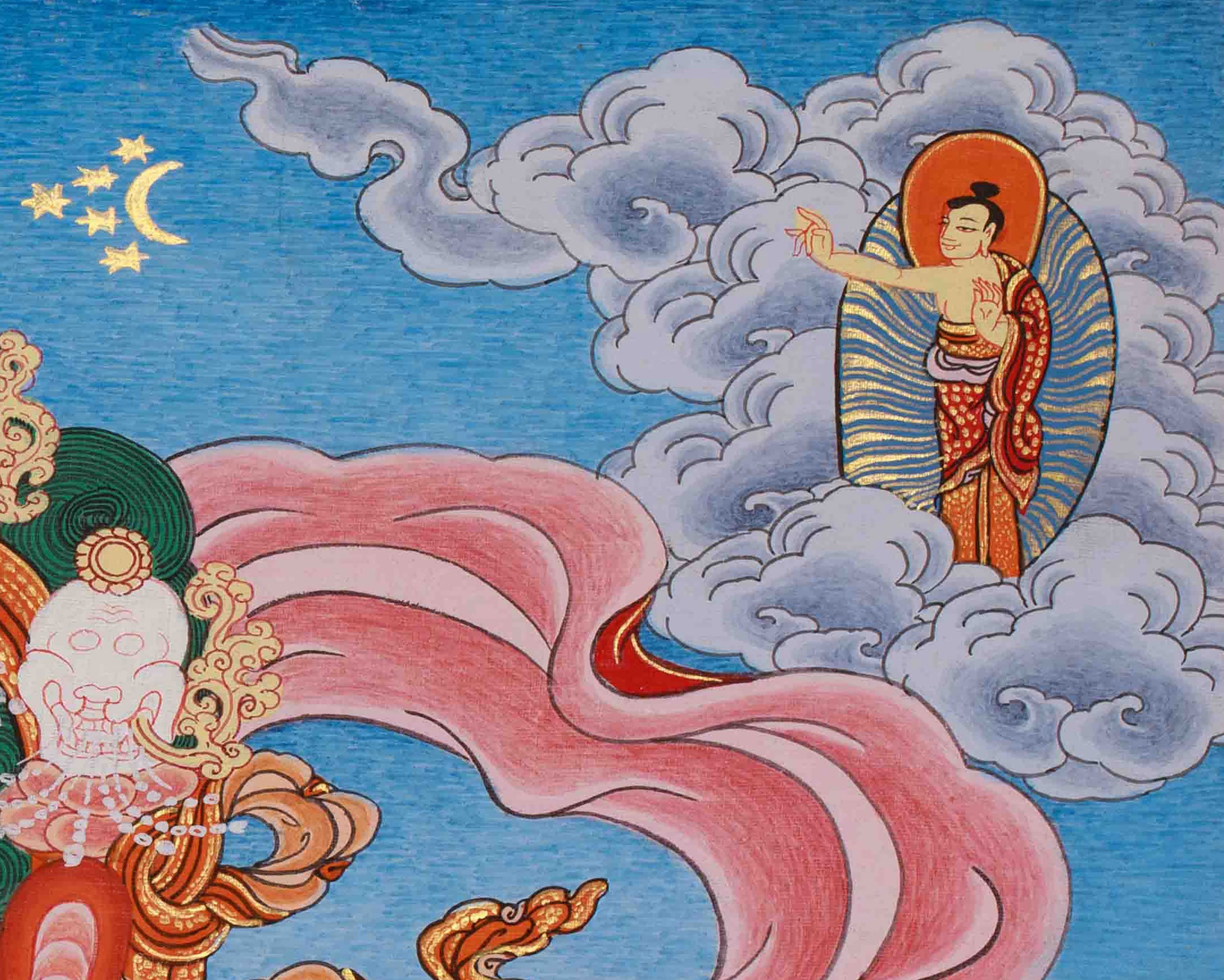 Tibetan Wheel of Life Art | Buddhist Samsara Wall Decor | Bhavachakra Thangka