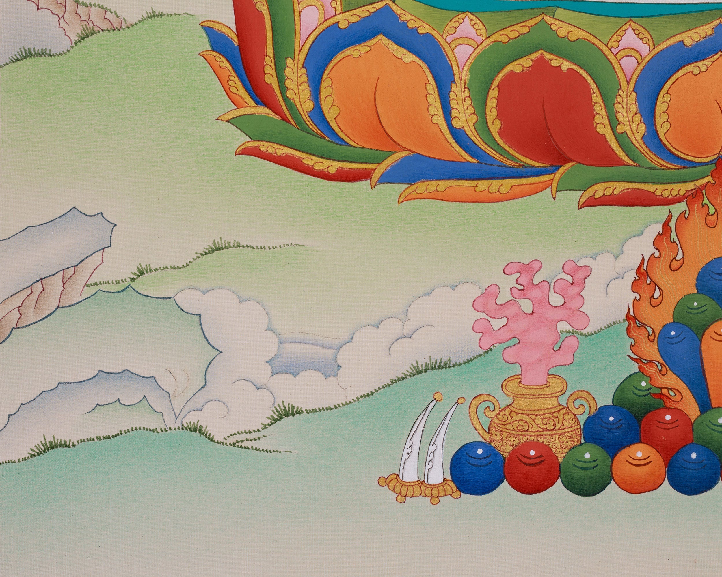 Divine Bodhisattva Chenrezig Painting | Symbol of Mercy and Protection