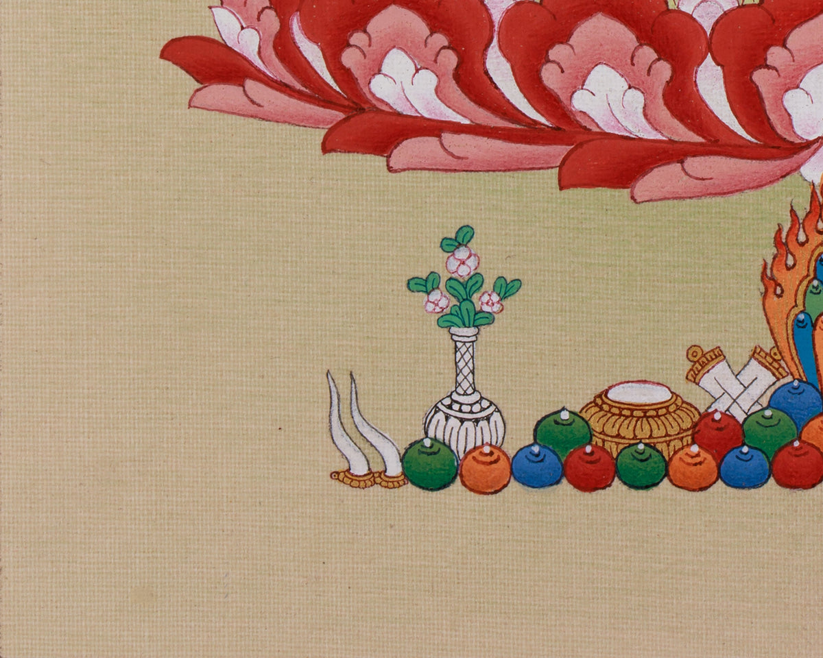 Hand Painted White Tara Art | Healing and Longevity Deity | Sita Tara With Brocade