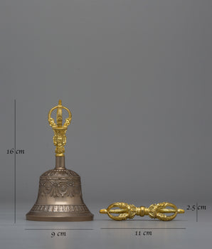 Tibetan Bell and Vajra Set | Handcrafted Buddhist Ritual Tools