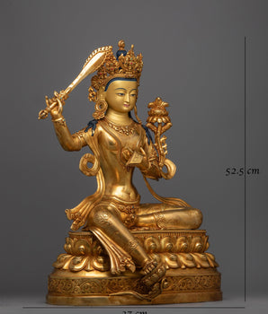Manjushri: An Insight Wisdom Deity Statue | Sculptural Perfection