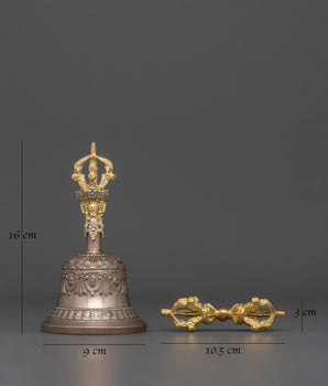 Tibetan Sacred Vajra and Bell Set | Handcrafted Buddhist Ritual Tools