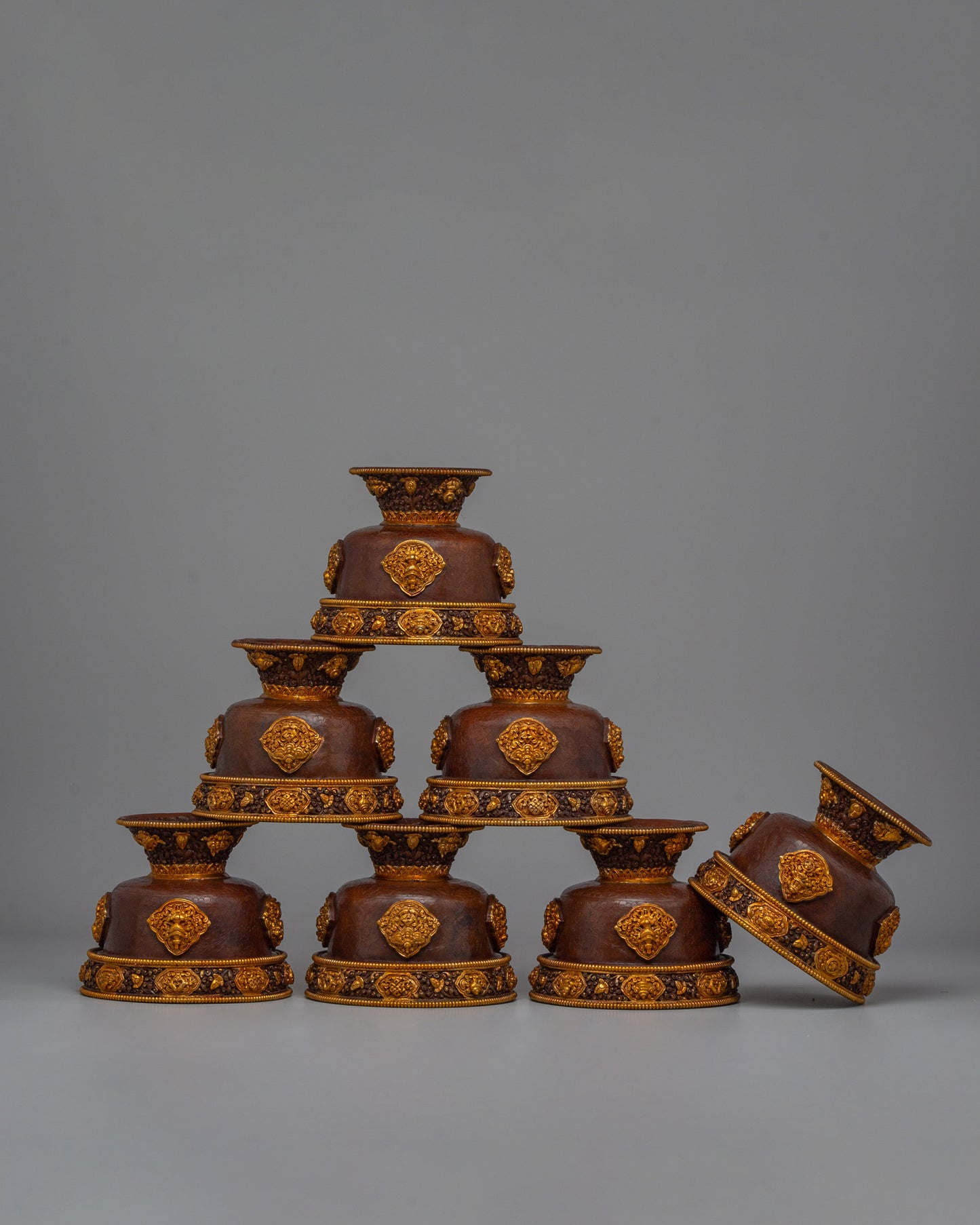 Buddhist Water Offering Bowl Set | Traditional Tibetan Ritual Offering