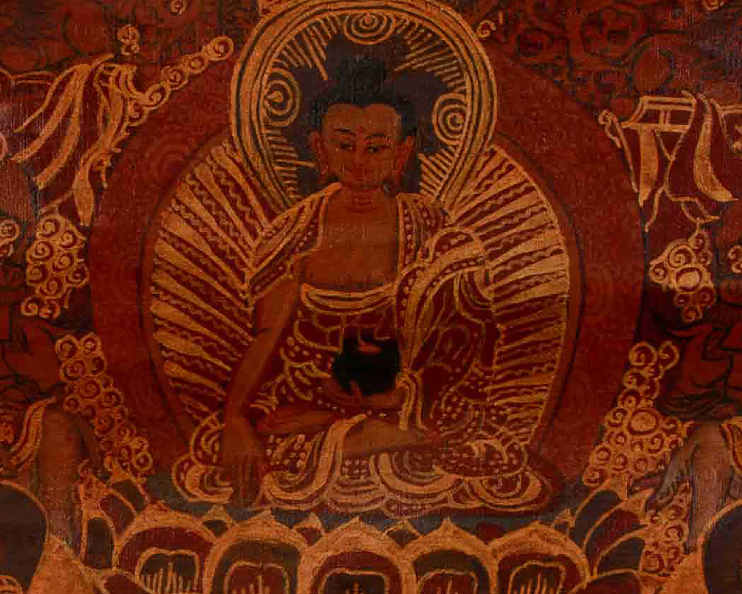 Tibetan Buddha Life Story Thangka | The Path from Royal Life to Enlightenment