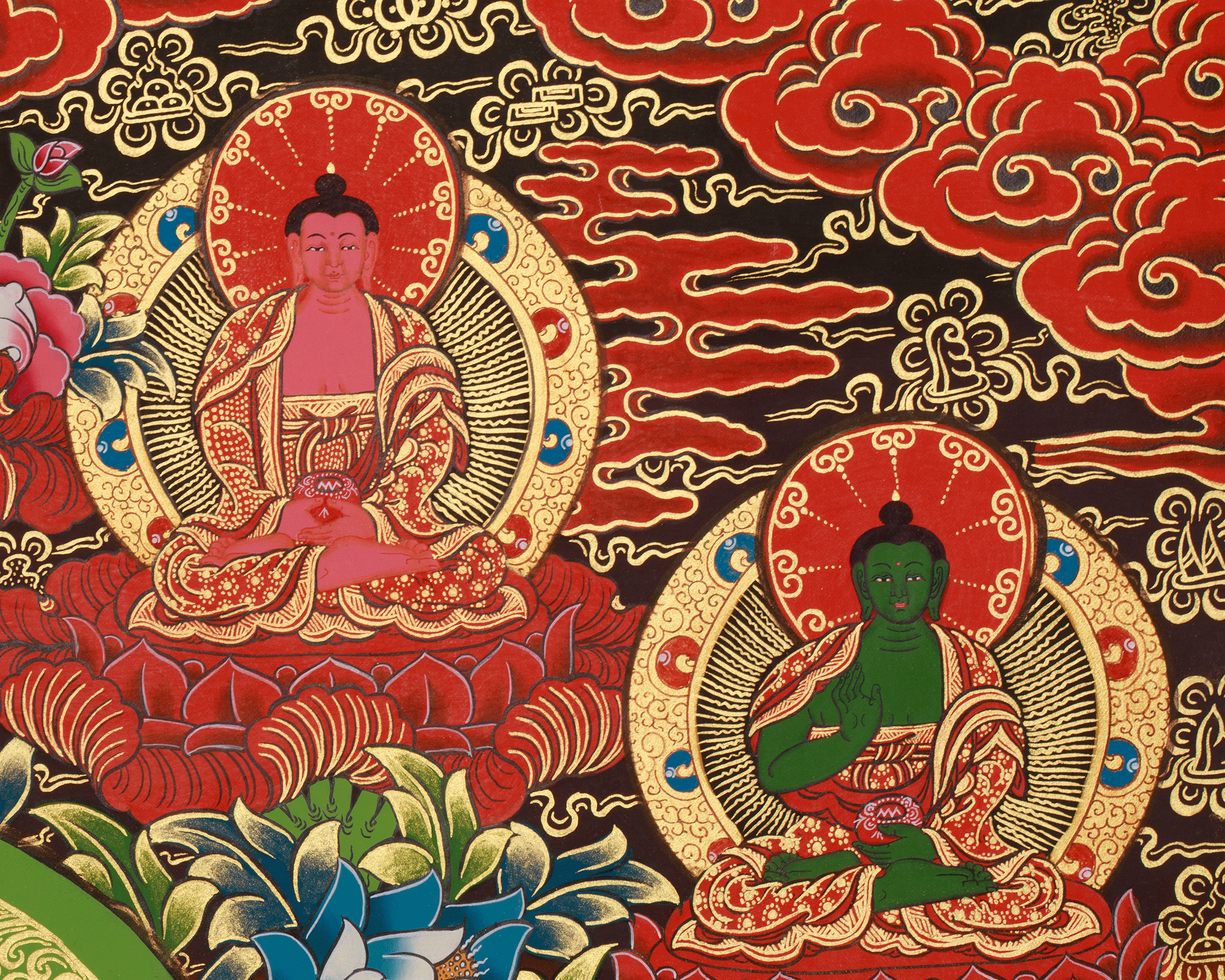 Himalayan Art of Manjushri | Sacred Thangka of Wisdom and Enlightened Clarity