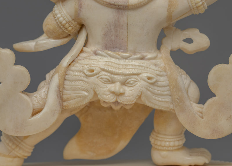 Vajrapani Bone Carving Statue | Tibetan Buddhist Protector Deity