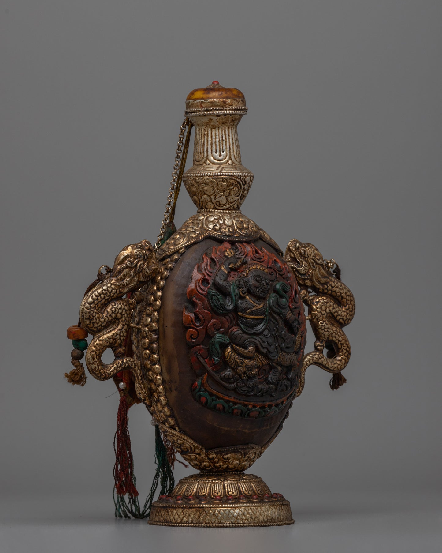 Handmade Tibet Snuff Bottle  | Beautifully Crafted with Traditional Tibetan Detailing