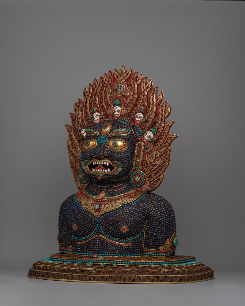 Kala Bhairava Head Bust | Hindu Deity of Destruction and Protection