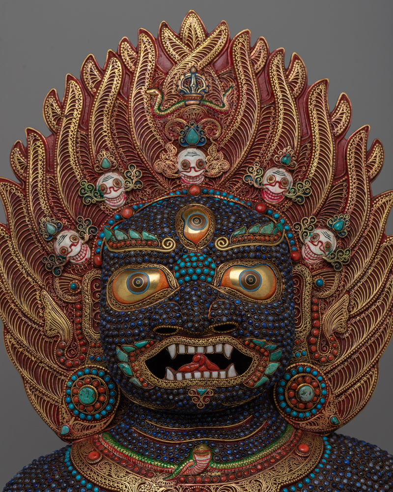 Kala Bhairava Head Bust | Hindu Deity of Destruction and Protection