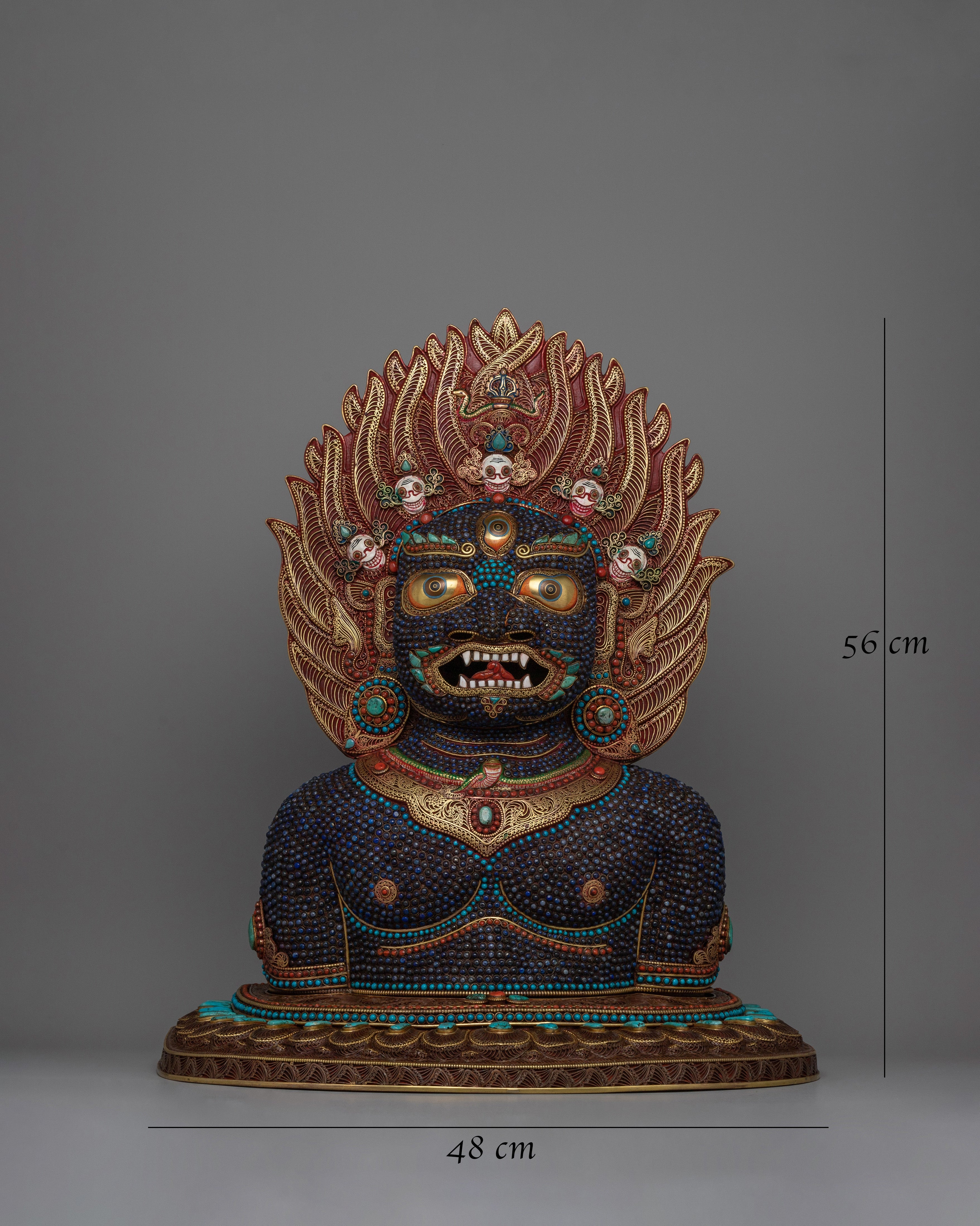 Kala Bhairava Head Bust | Hindu Deity of Destruction and Protection