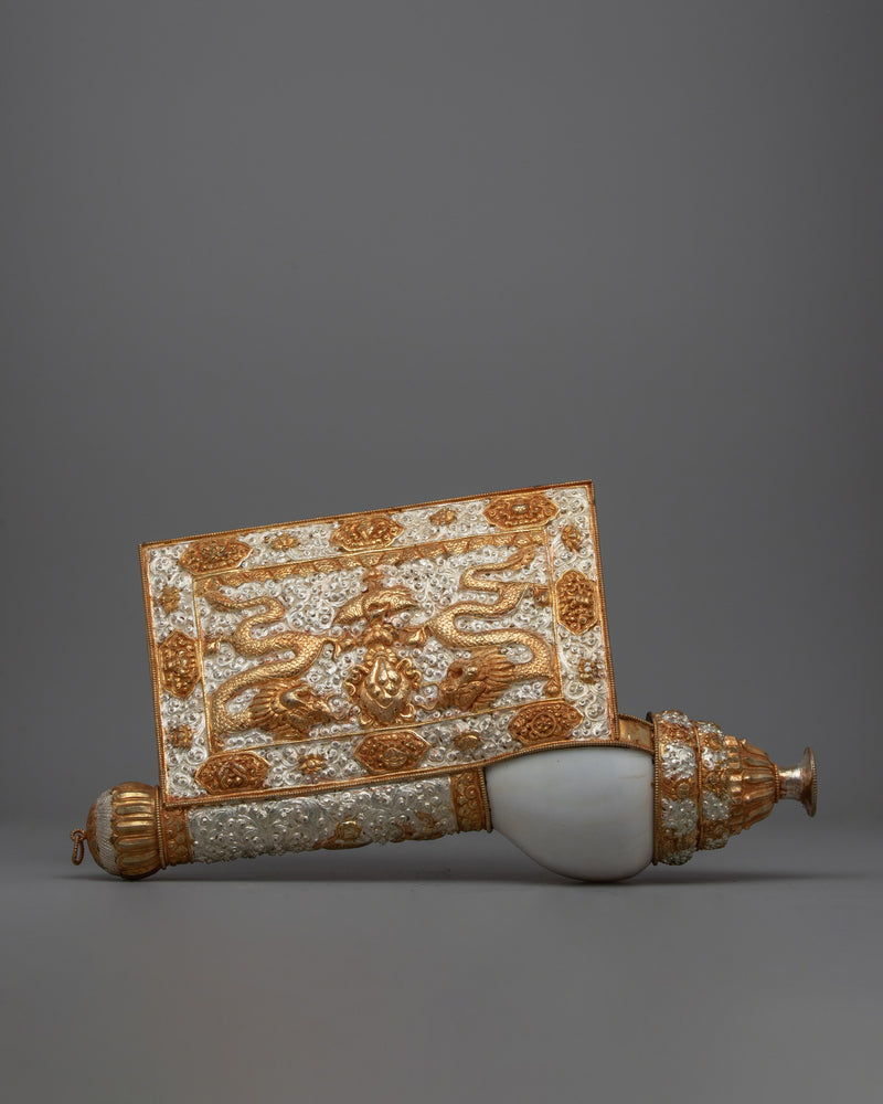 Buddhist Conch Sankha Pair | Ritual Shell for Offerings and Blessings