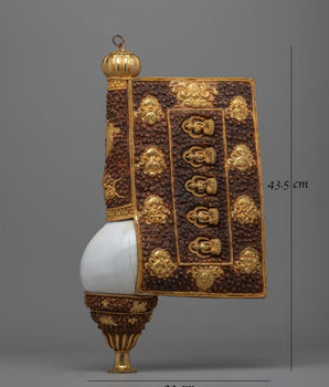 Tibetan Buddhist Offering Conch | Handcrafted Sankha Ritual Shell