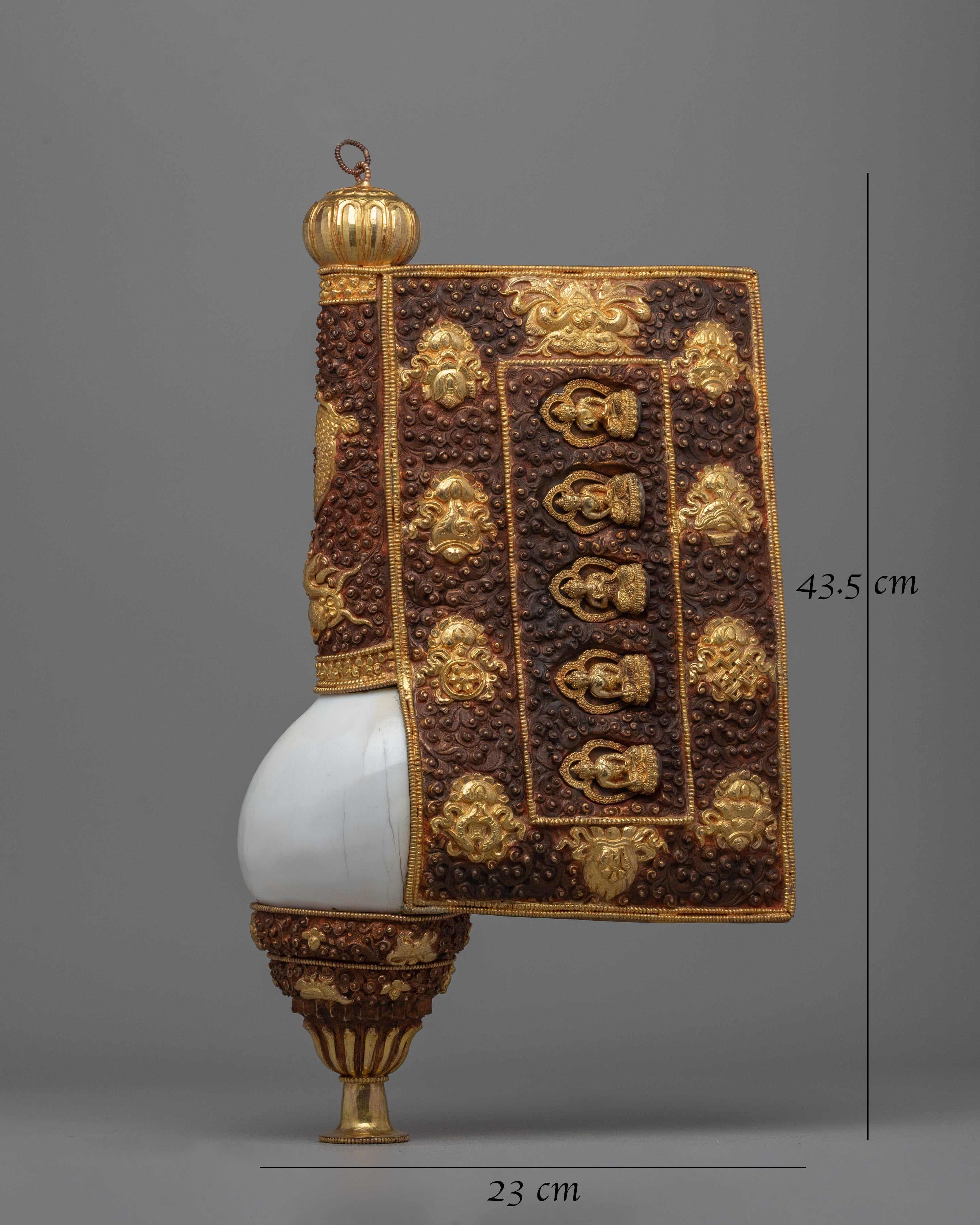 Tibetan Buddhist Offering Conch | Handcrafted Sankha Ritual Shell