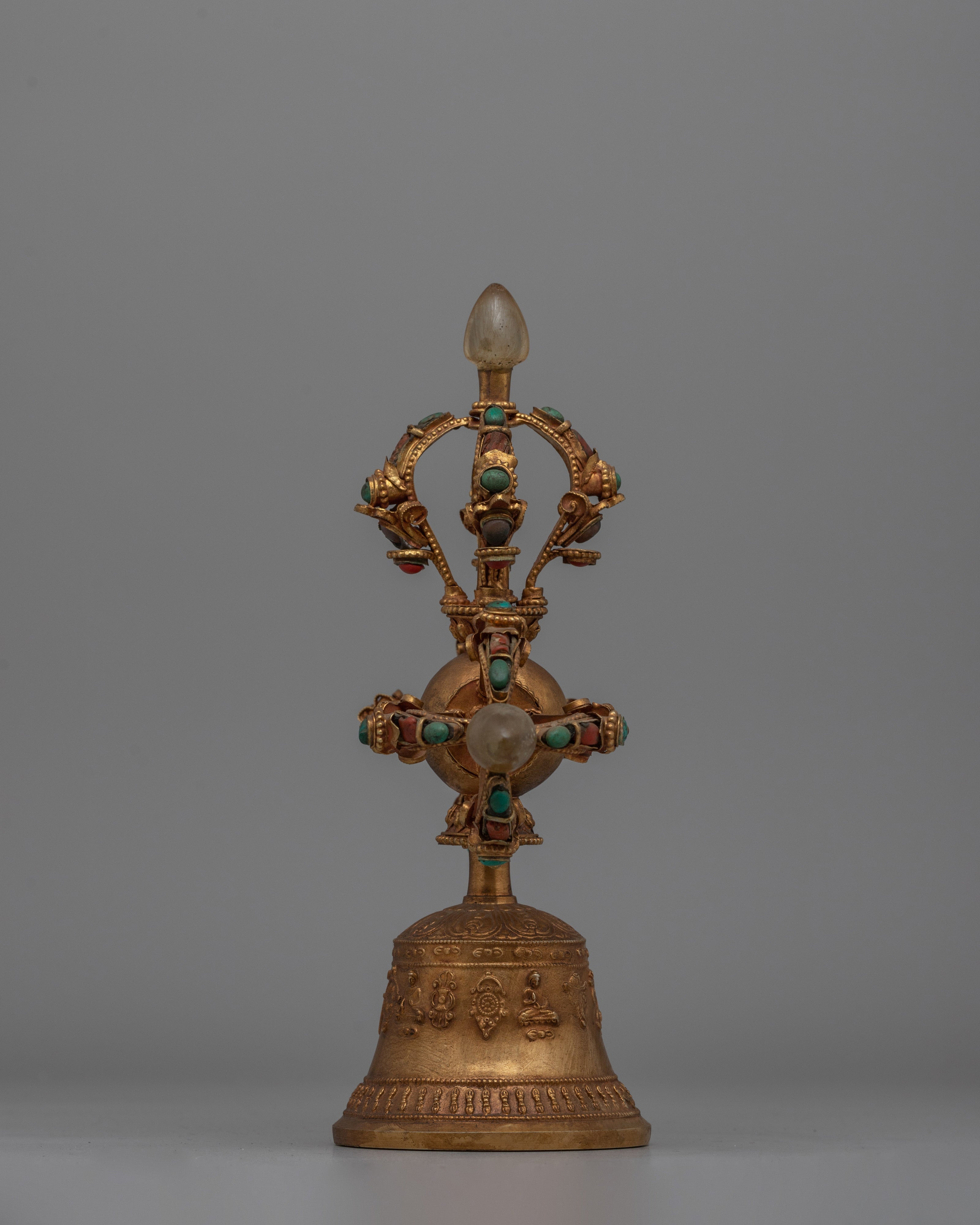 Buddhist Ritual Bell with Double Vajra | Spiritual Tool for Meditation