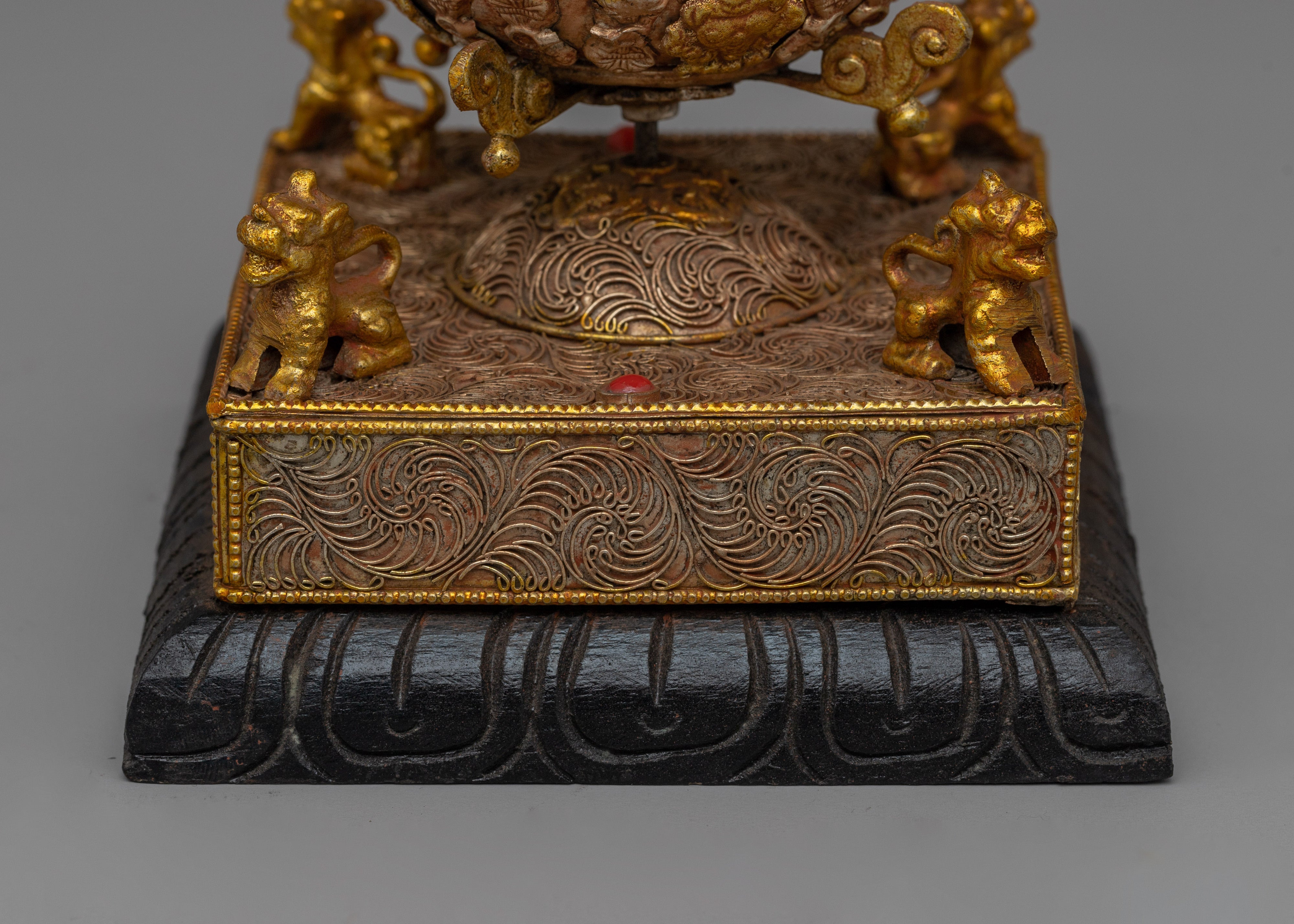 Traditional Tibetan Buddhist Prayer Wheel |  Sacred Tibetan Spinning Wheel for Prayers