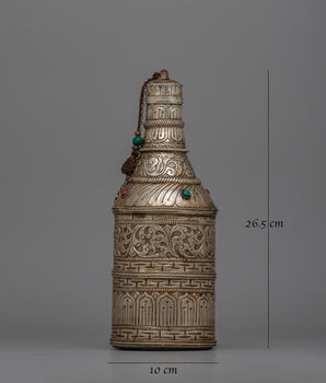 Handmade Tibetan Bottle | Artisan Crafted Spiritual Container