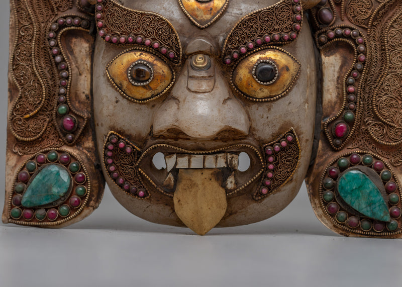 Handcrafted Mahakala Mask | Tibetan Buddhist Protector Deity Mask