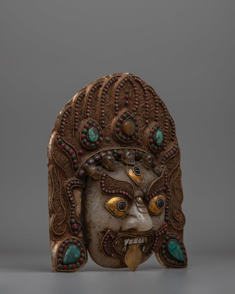 Handcrafted Mahakala Mask | Tibetan Buddhist Protector Deity Mask