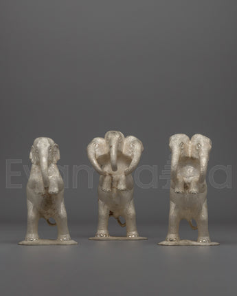 Elephant Trio Statue Set