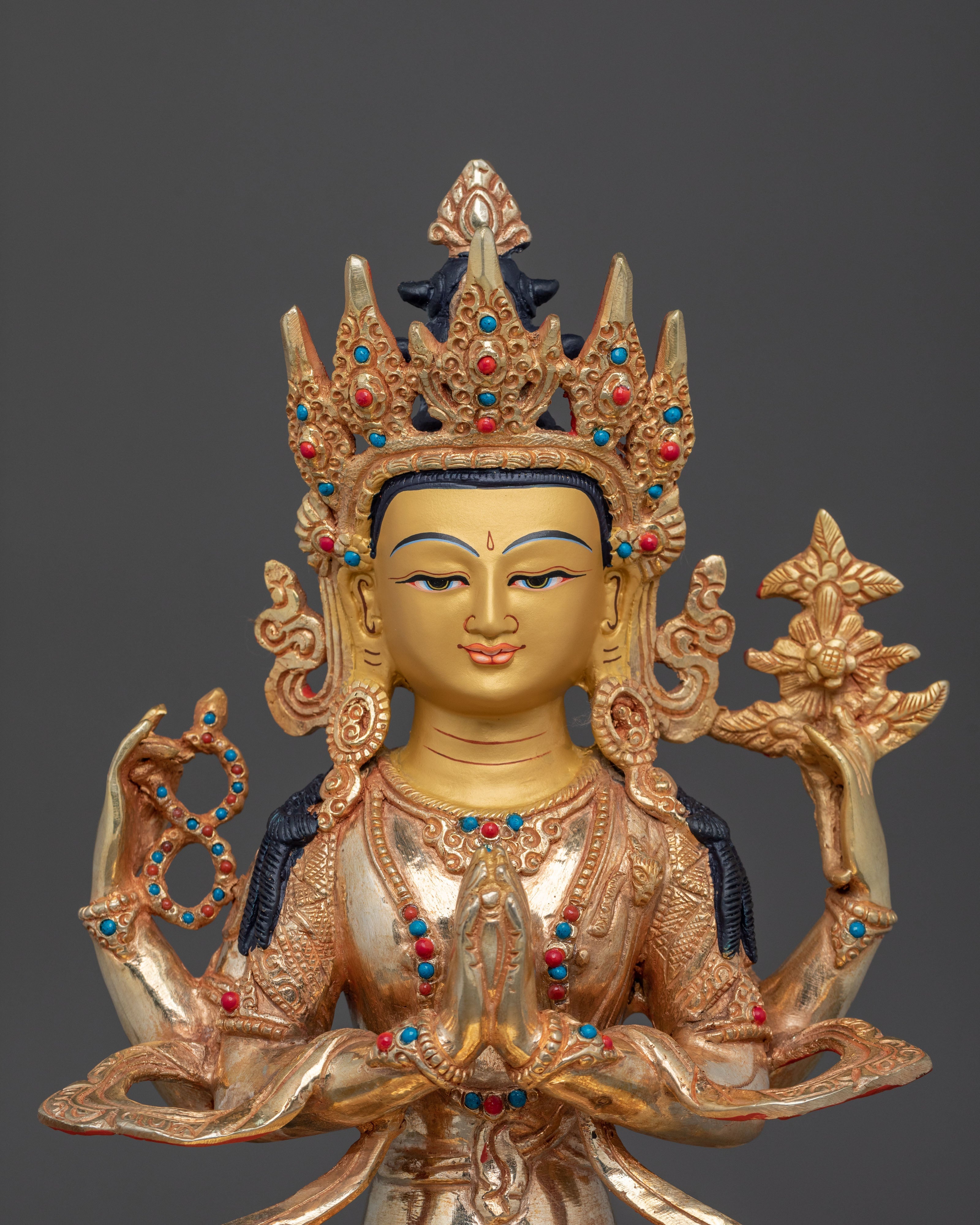 Bodhisattva Of Compassion Chenrezig Sculpture | Buddhist Compassion Deity Sculpture