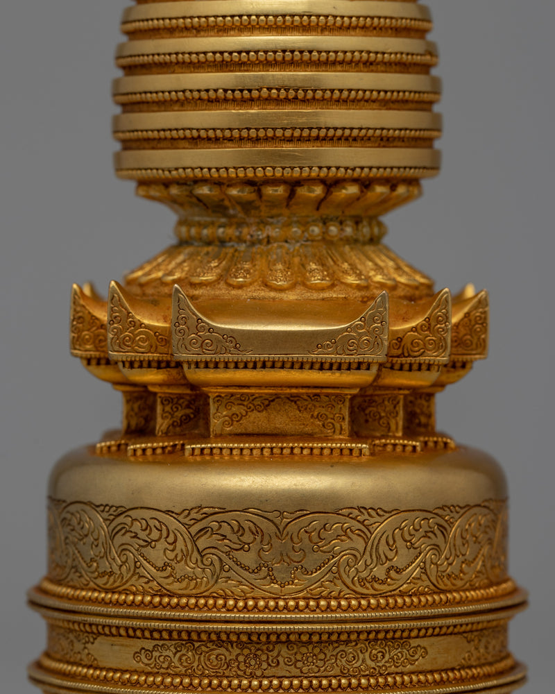 Handcrafted Stupa Buddhist Kadampa| Spiritual Symbol for Home or Altar