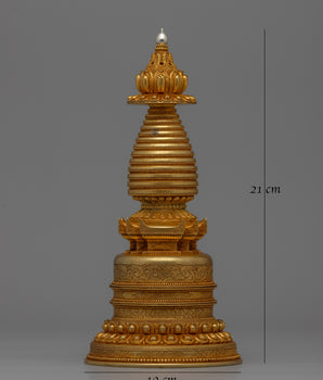 Handcrafted Stupa Buddhist Kadampa| Spiritual Symbol for Home or Altar