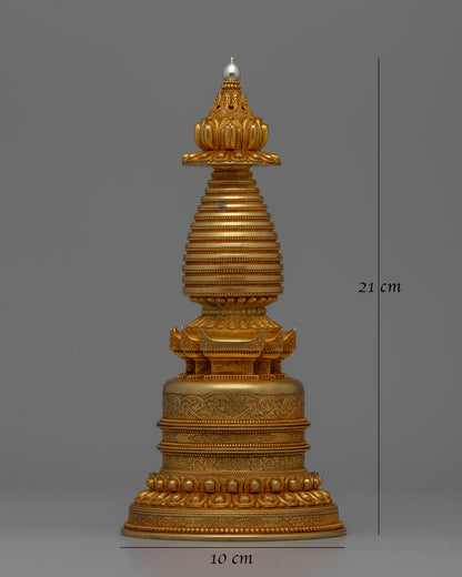 Handcrafted Stupa Buddhist Kadampa| Spiritual Symbol for Home or Altar