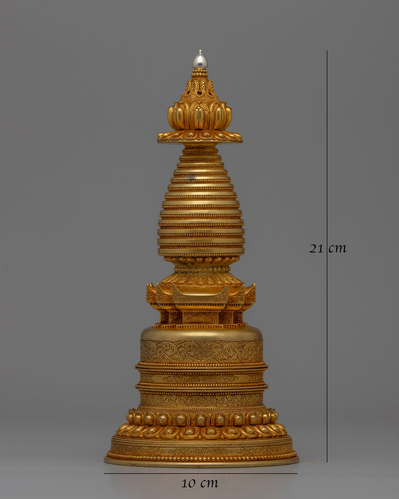 Handcrafted Stupa Buddhist Kadampa| Spiritual Symbol for Home or Altar