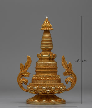 Handcrafted Buddhist Stupa Tibetan | Symbol of Spiritual Awakening and Peace