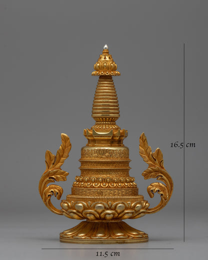 Handcrafted Buddhist Stupa Tibetan | Symbol of Spiritual Awakening and Peace