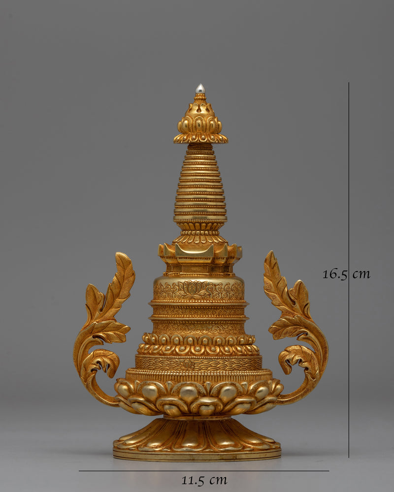 Handcrafted Buddhist Stupa Tibetan | Symbol of Spiritual Awakening and Peace