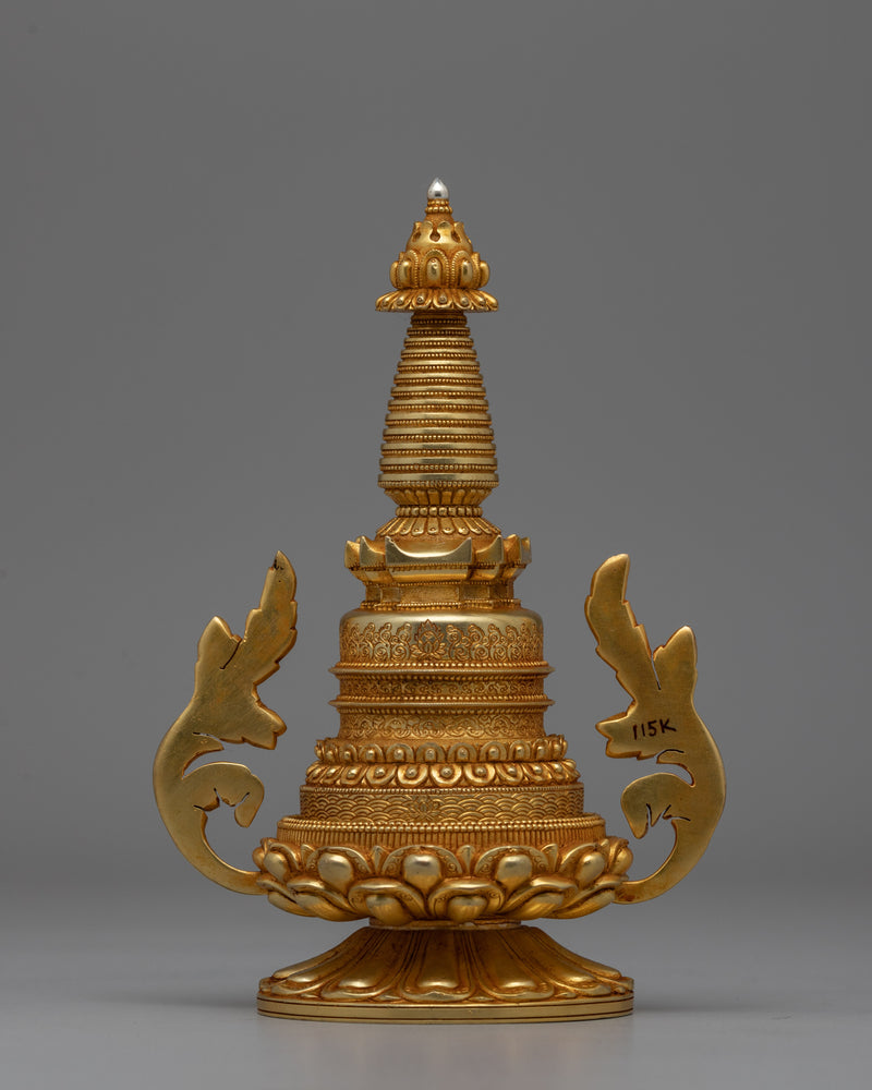 Handcrafted Buddhist Stupa Tibetan | Symbol of Spiritual Awakening and Peace